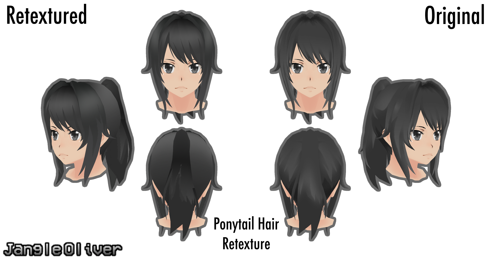 Low poly anime hair with skin modifier by eelstork on DeviantArt