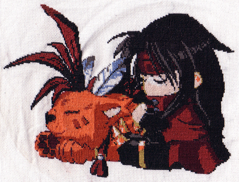 Vincent and Red XIII X-stitch