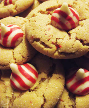 Candy Cane Kiss Cookies