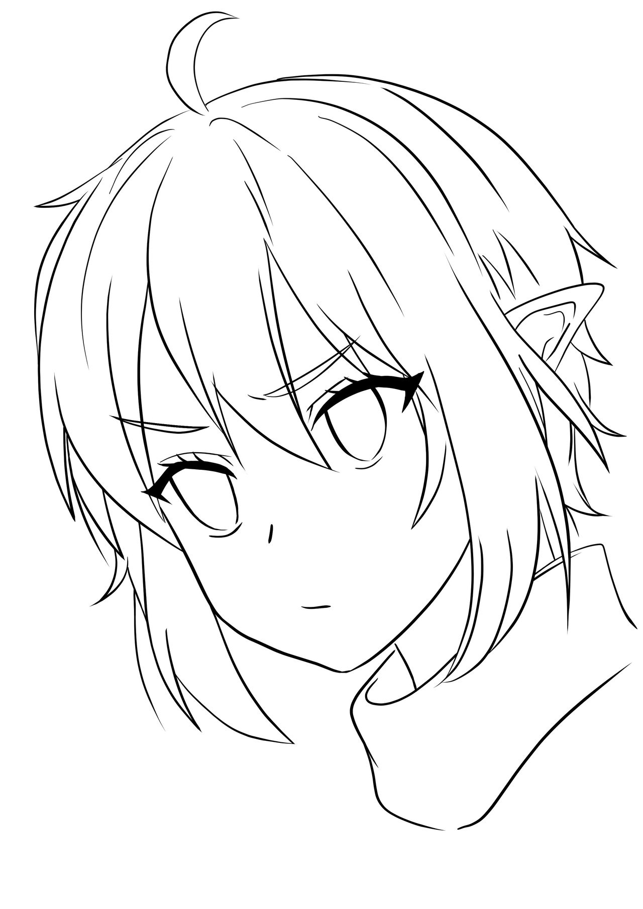 Anime Line Art Practise by ZeroBladeVX on DeviantArt