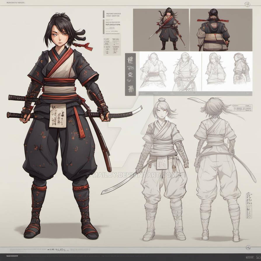 Detailed Character Sheet - Front View,side View,ch by Mailby on DeviantArt