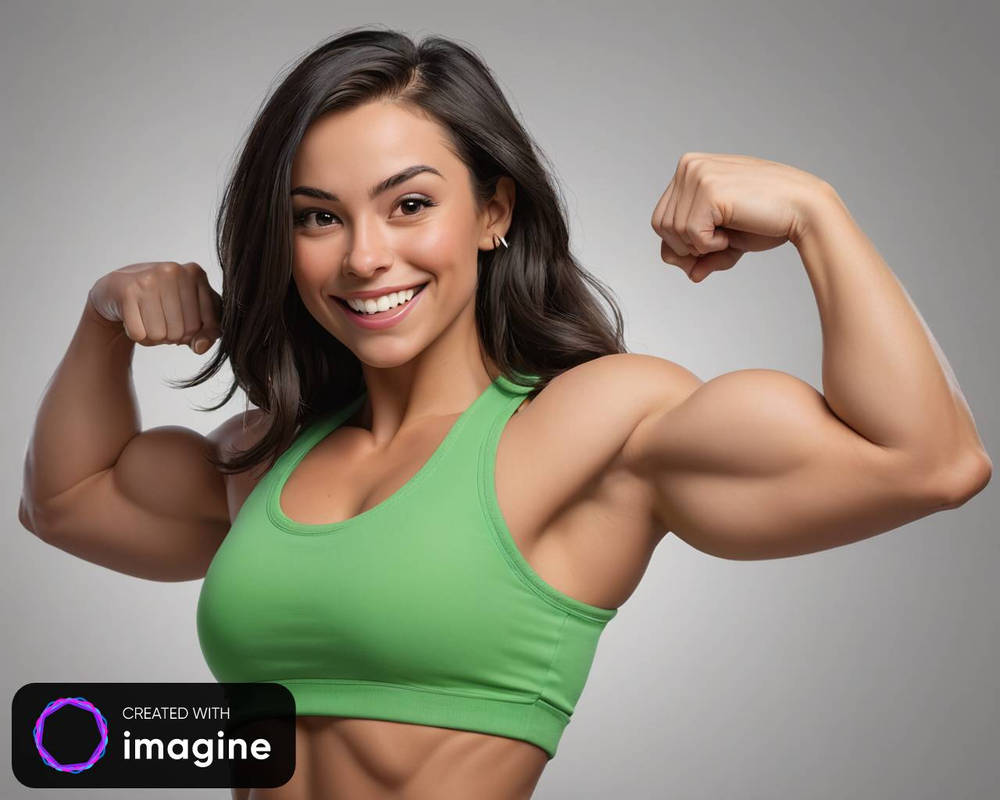 Ai Muscle Girl Flexing Biceps (realistic edit) by wakasaal on DeviantArt