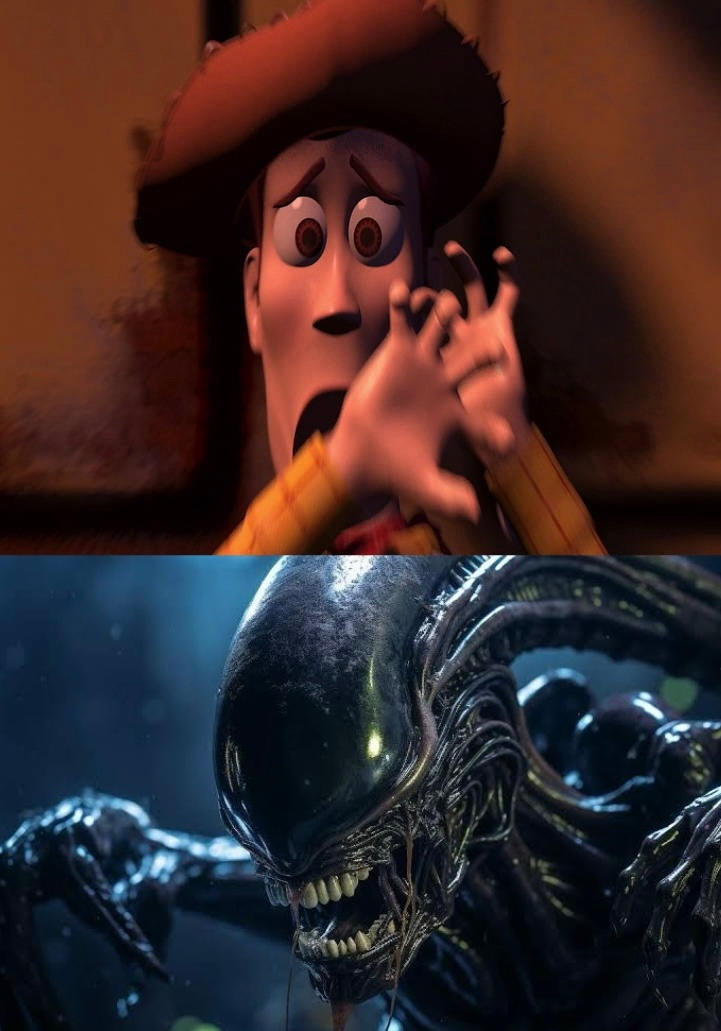 Woody scared of Alien by marcusantony9 on DeviantArt