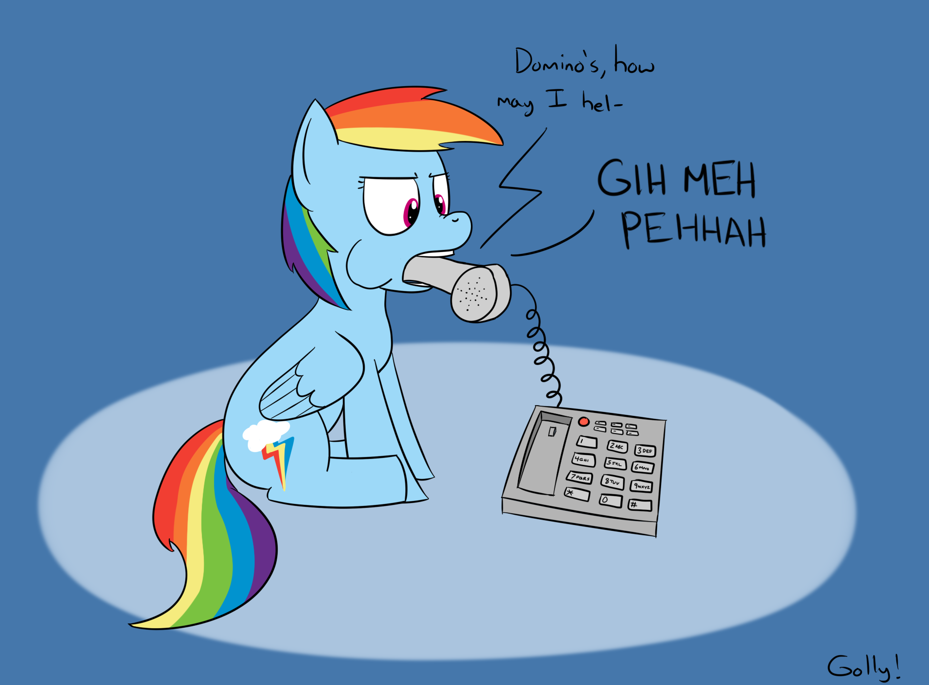 rainbow dash attempts to order pizza