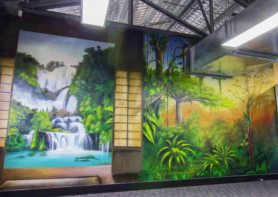 Lienzo de grafiti del bosque urbano de Michael Reeder