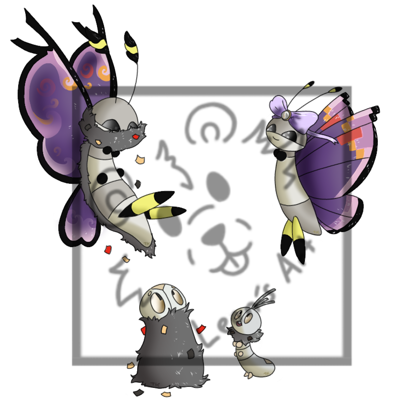 Shiny Scatterbug line by wolfgirltk on DeviantArt