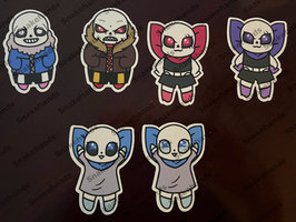 Undertale chibi fanart vinyl Sans stickers matte