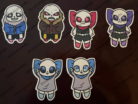 Undertale chibi fanart vinyl Sans stickers matte