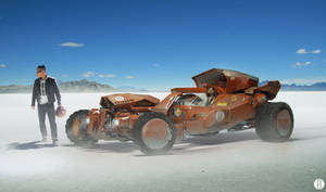 Hotrod On Salt Flats