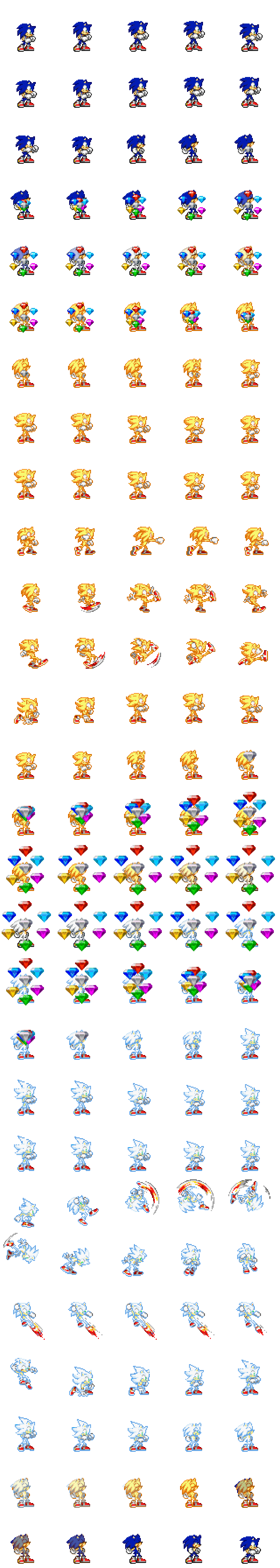 Super Hyper Sonic Sprite Sheet (Sonic X) by TheKnucklesMainG4 on DeviantArt