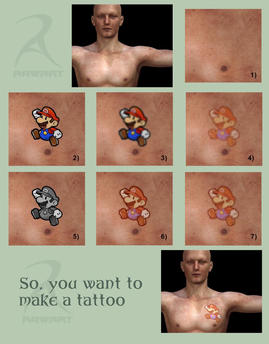 Tattoo on skin texturing by RawArt3d