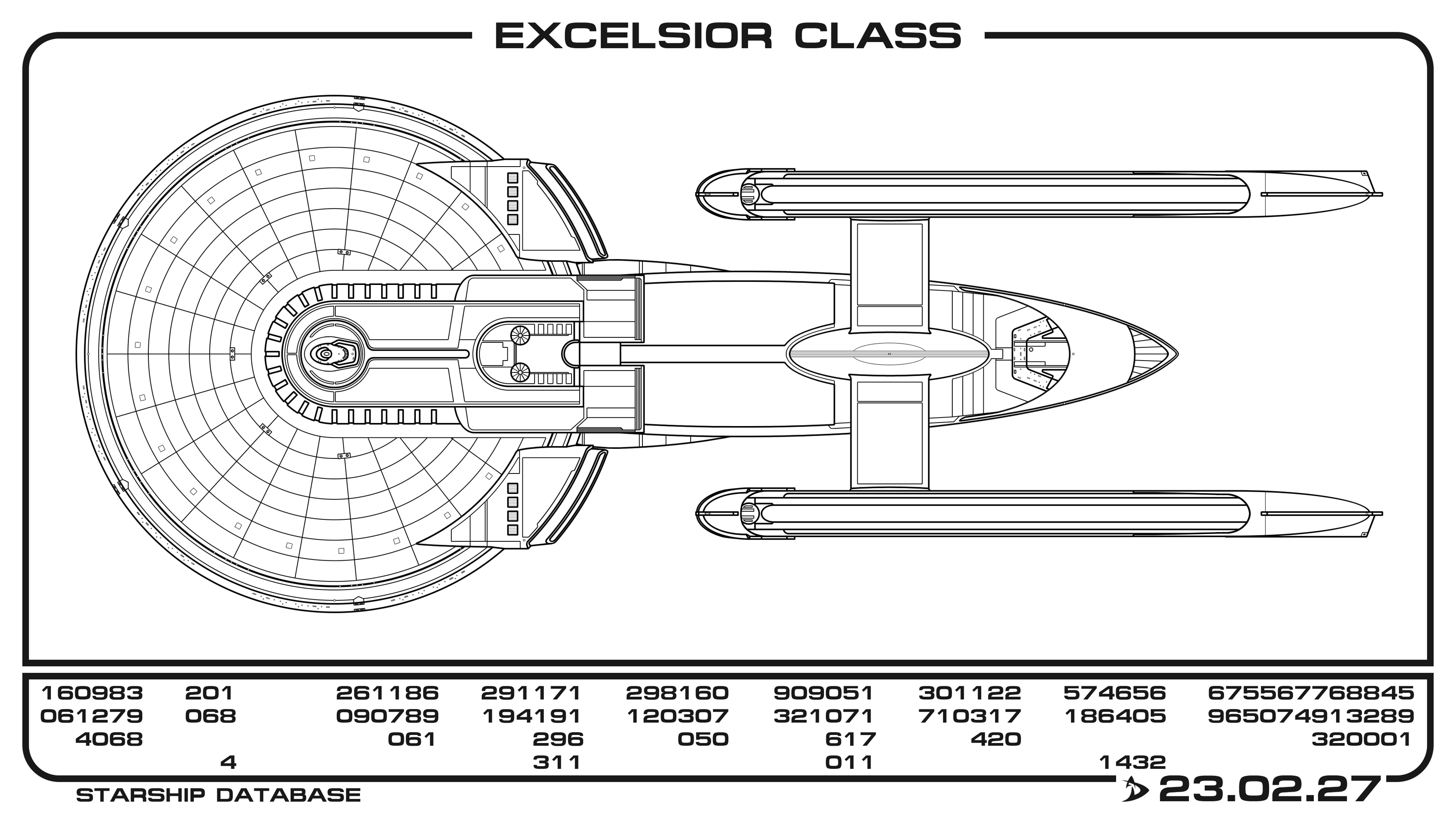 Excelsior Class (Refit - Line Art) by Valdore17 on DeviantArt