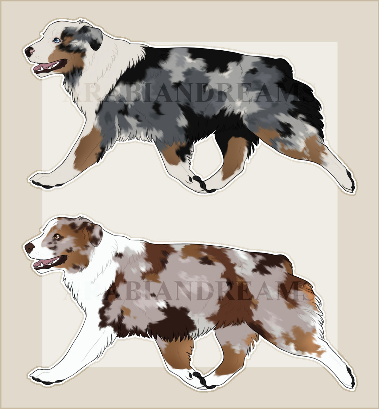 Australian Shepherd Raptor Australian Shepherds || OPEN by ArabianDreams on DeviantArt