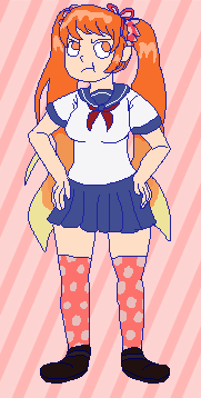 Pixel art of osana najimi from yandere simulator