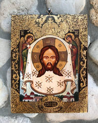 Saviour Not Made by Hands, Icon on Wood, 26x21 cm