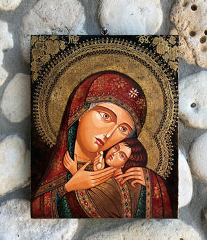 Eleusa, Icon on Wood, 31x25 cm