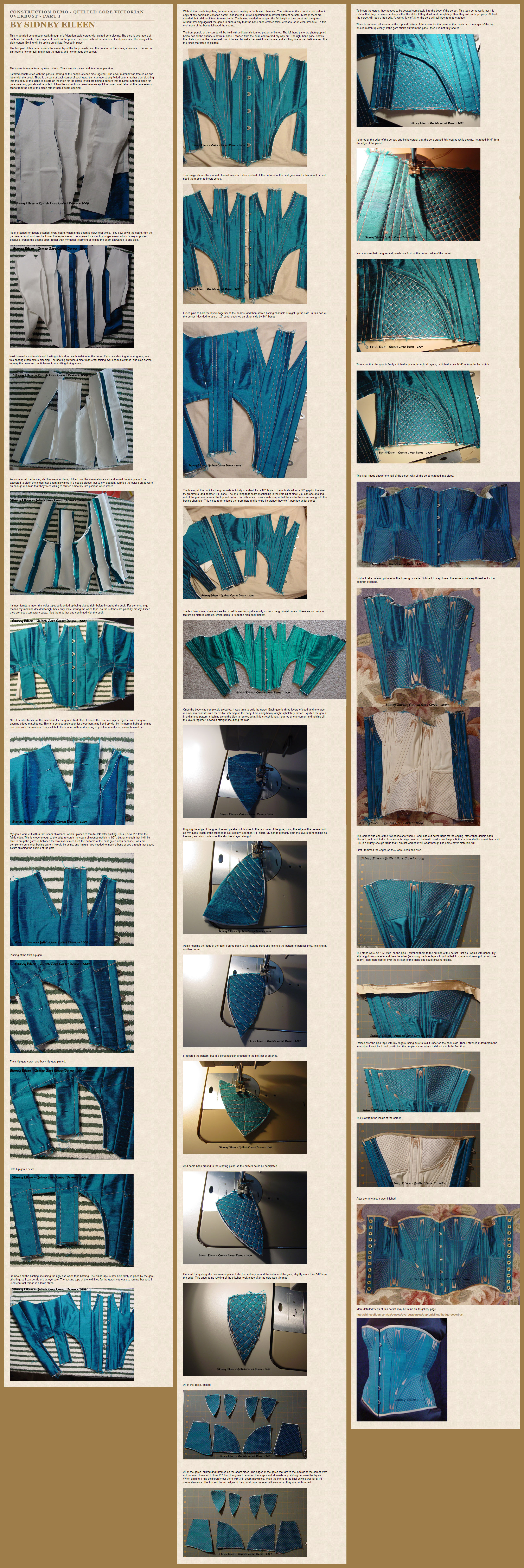 Making a Quilted Gore Corset