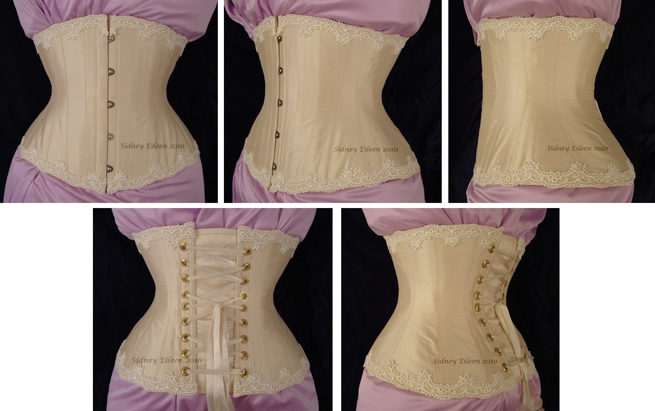 Cream Silk Underbust With Lace