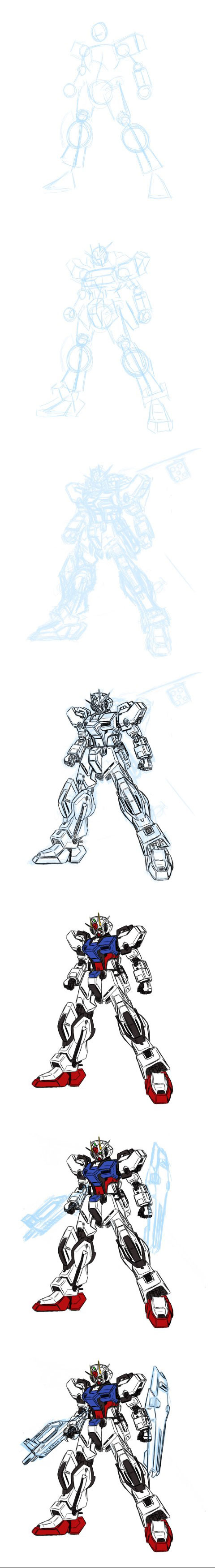 Drawing a side profile Mecha