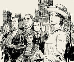 Downton Abbey Ink Sketch