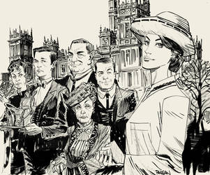 Downton Abbey Ink Sketch by urban-barbarian
