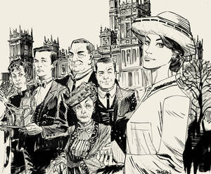 Downton Abbey Ink Sketch