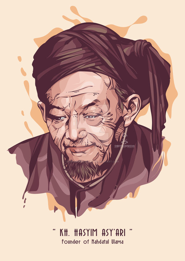 KH. Hasyim Asy'ari - Founder Of Nahdhatul Ulama by obiyshinichiart on