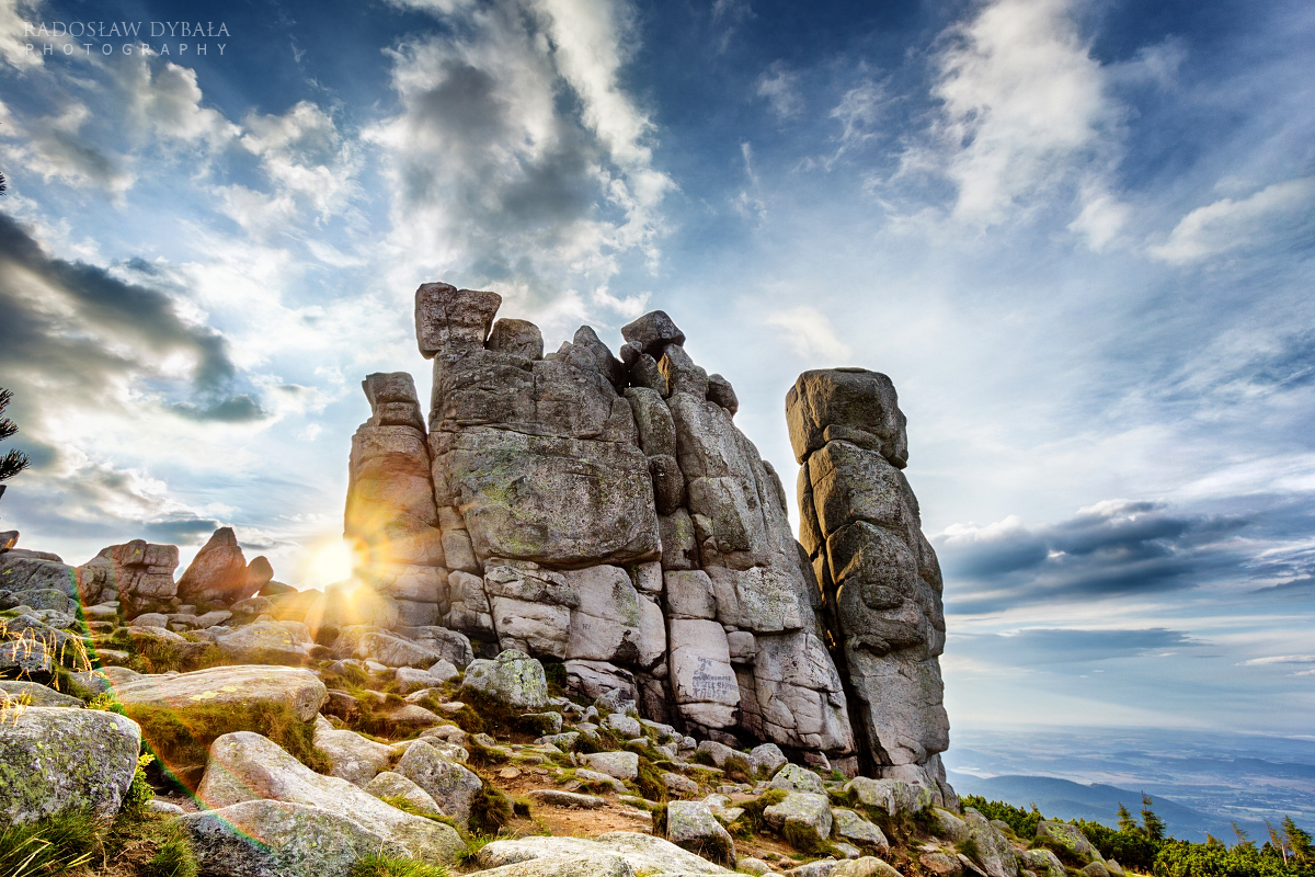 Rocks drowned in golden hour