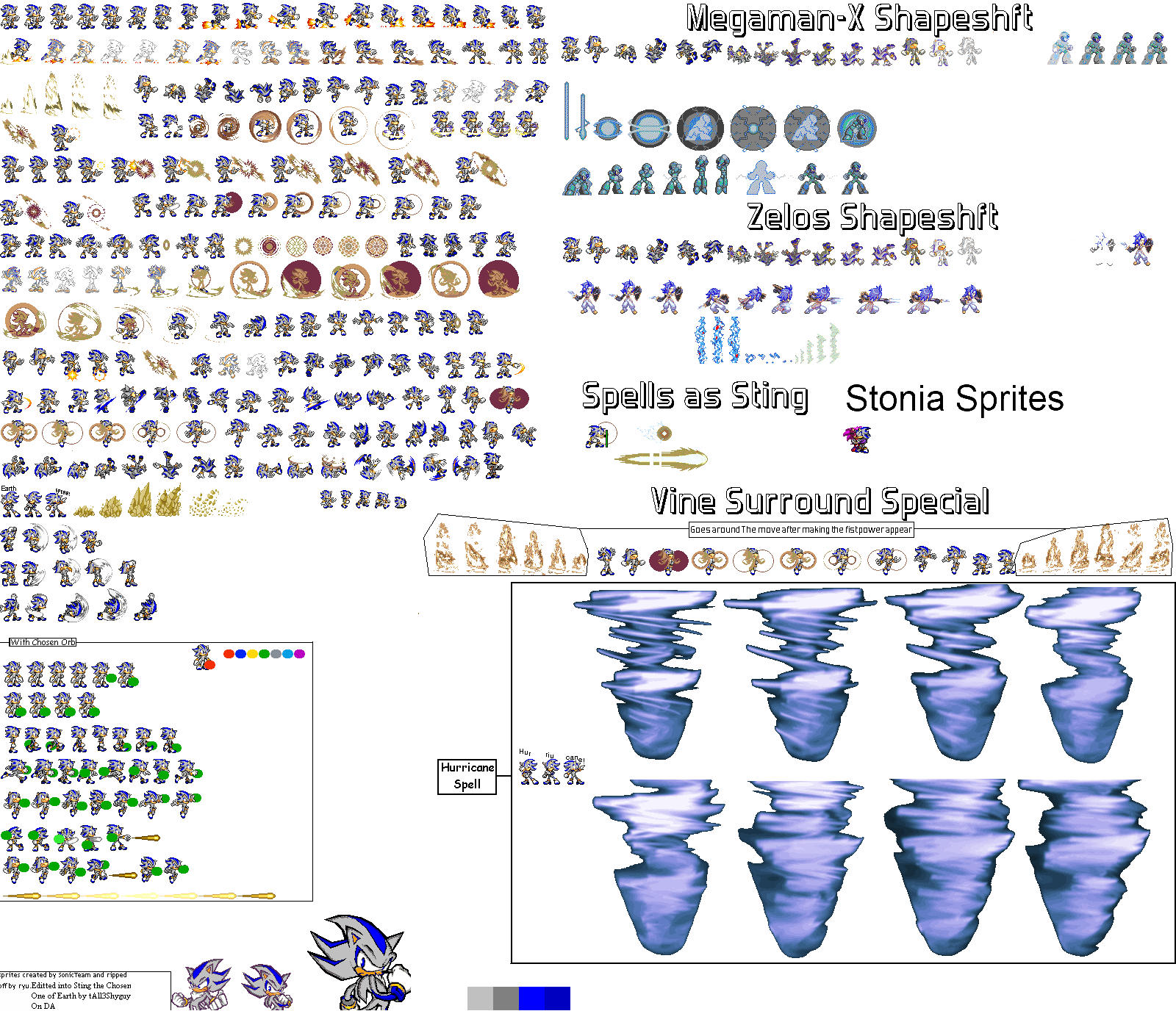 Sting The Hedgehog BU Sprite Sheet