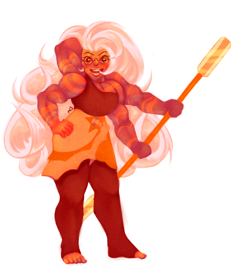 Steven Universe AU - Sunstone (Rose Jasper Fusion)