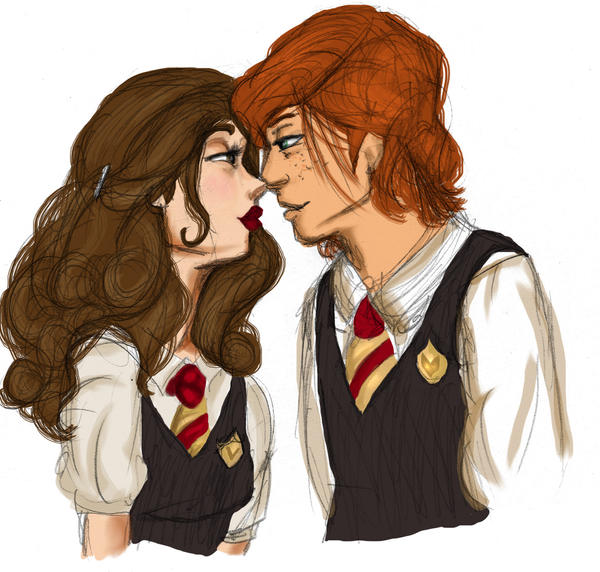 Hermione And Ron By Mize meow On DeviantArt hermione-and-ron-by-mize-meow-on-deviantart