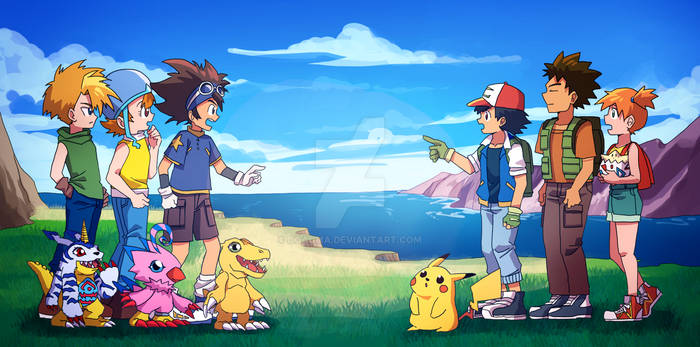 Team Digimon meet Tim Pokemon-fanart