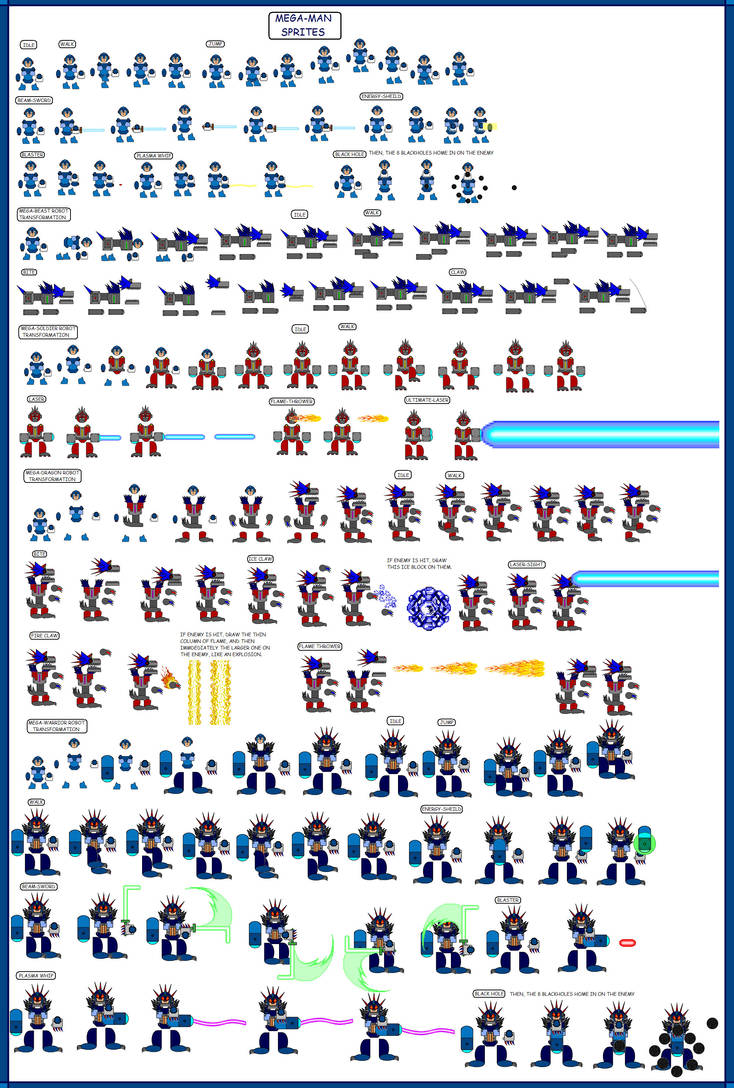 Megaman Sprites by isaiahk9 on DeviantArt