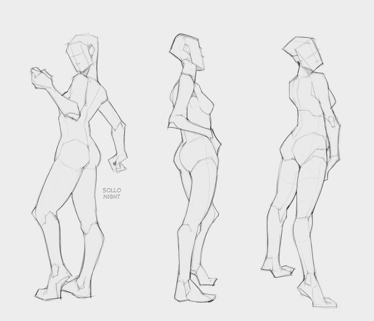 Statue Normal Poses Practice - Standing Poses by sollonight on DeviantArt