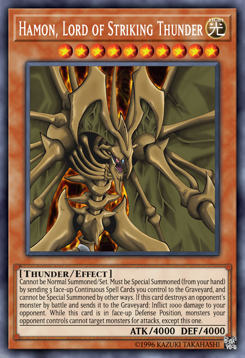 hamon yugioh card Amazon.com: YU-GI-OH! - Hamon, Lord of Striking Thunder (LC02-EN002) - Legendary Collection 2 - Limited Edition