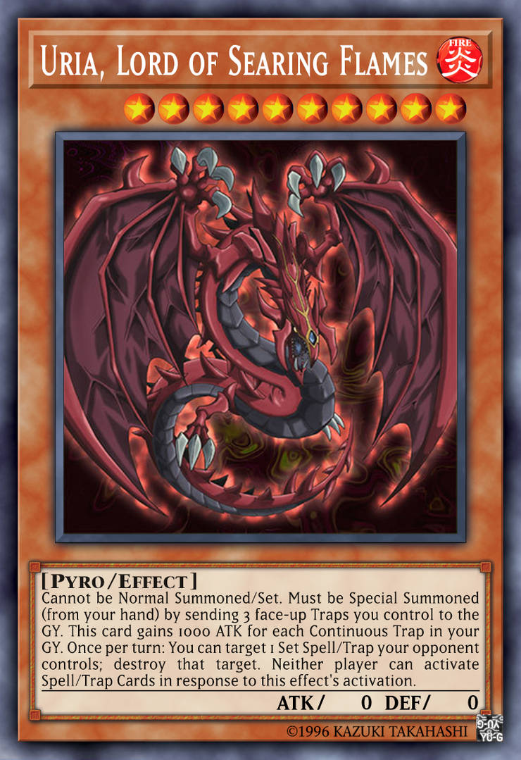 uria yugioh card uria,lord of searing flames An individual card from the Yu Uria, Lord of Searing Flames