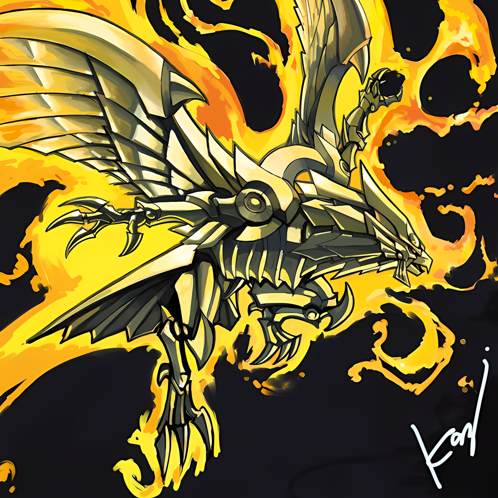 Artwork of winged dragon of ra angel from yu-gi-oh! on Craiyon