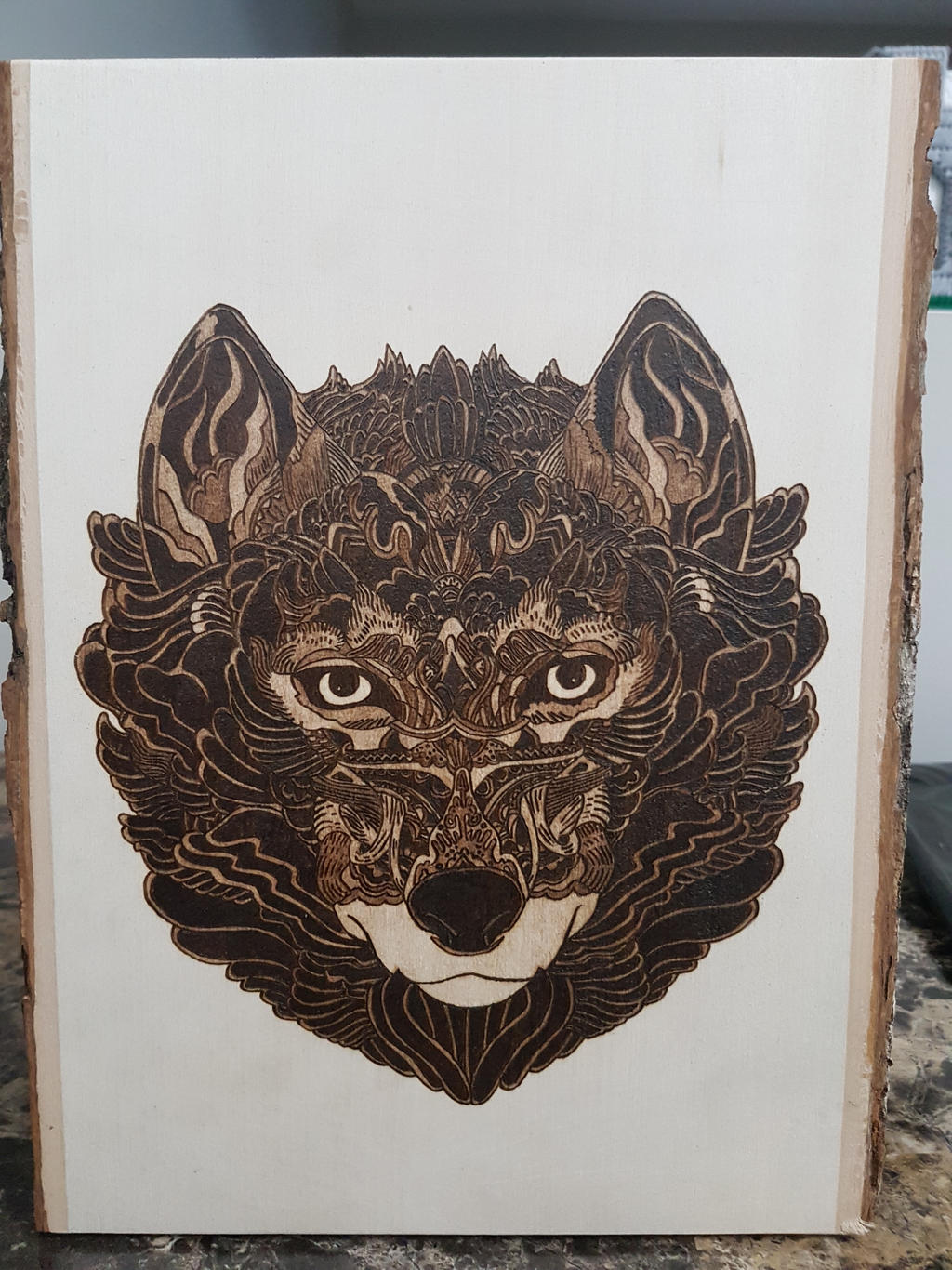 Woodburning - Ornate Wolf Head