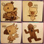 Woodburnings - Final Fantasy Coaster Collage