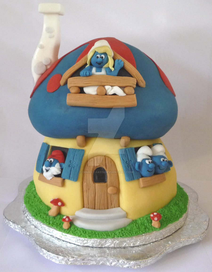 The Smurfs House Cake
