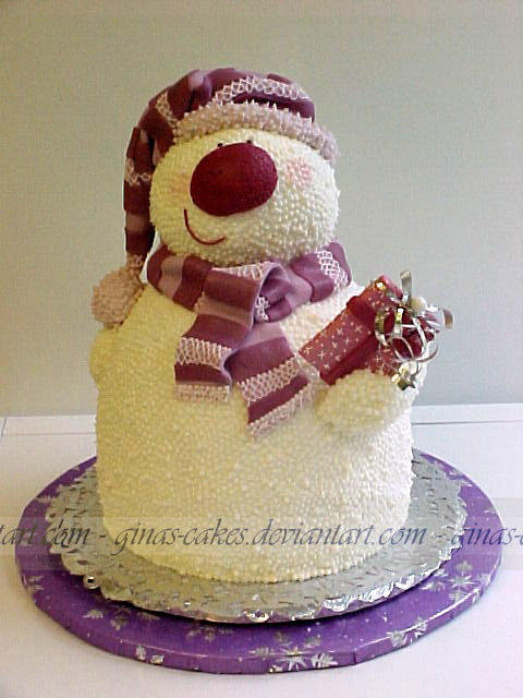 Snowman Cake by ginas-cakes