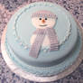 Flat Snowman Cake