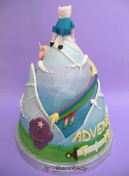 Adventure Time Cake front by ginas-cakes