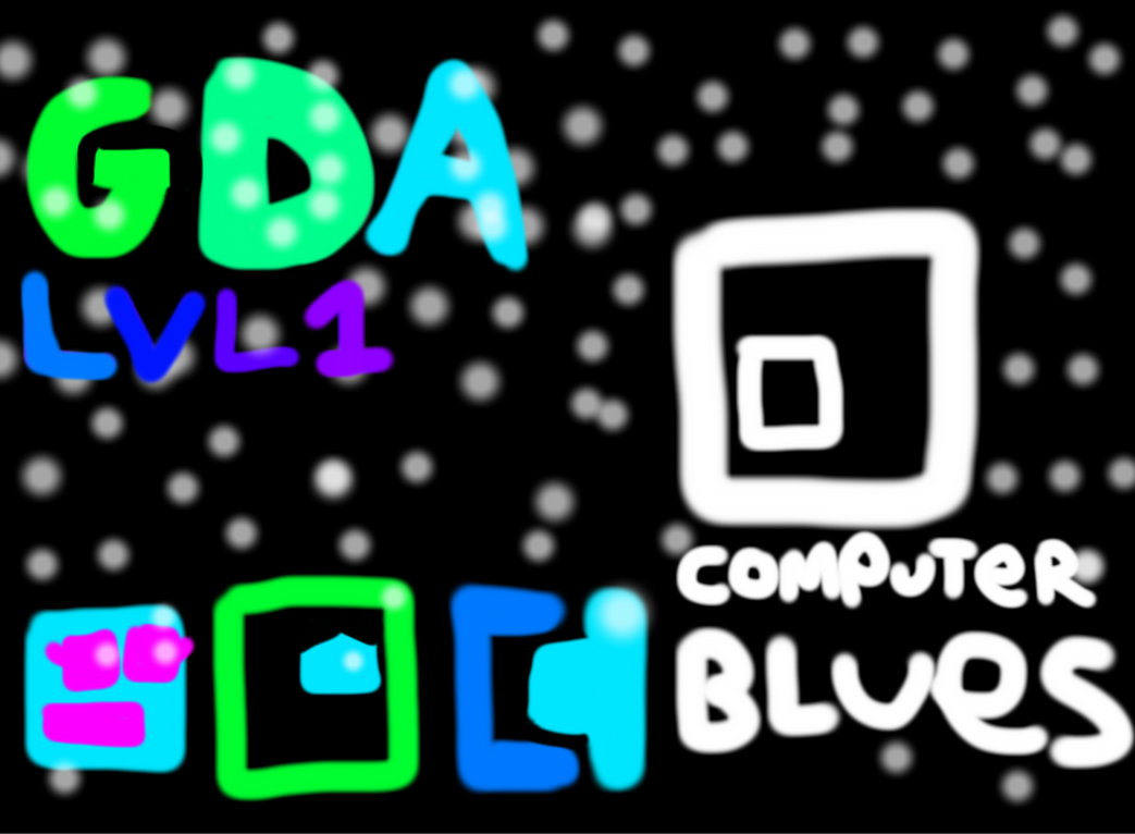 Geometry dash adventure level 1 computer blues art by numberpaul28 on ...