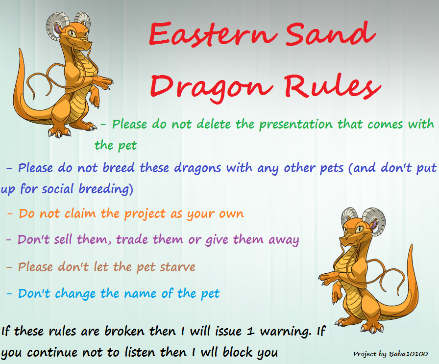 Eastern Sand Dragon Rules Banner - Ovipets