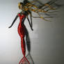 Red Mermaid in Wire