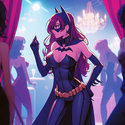 Bat Gal looks for Clues at Noir Club