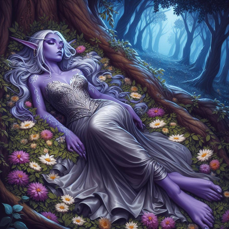 Resting Elf Slumbering Night Elf by DimensionLord1 on DeviantArt