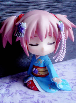 Sleepy in her yukata.