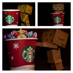 danbo and his starbucks-cup
